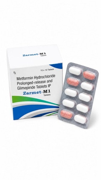 Zarmet-M1 Tablets - Metformin HCl Prolonged-release 500 mg & Glimepiride 1 mg - Zarden Pharma